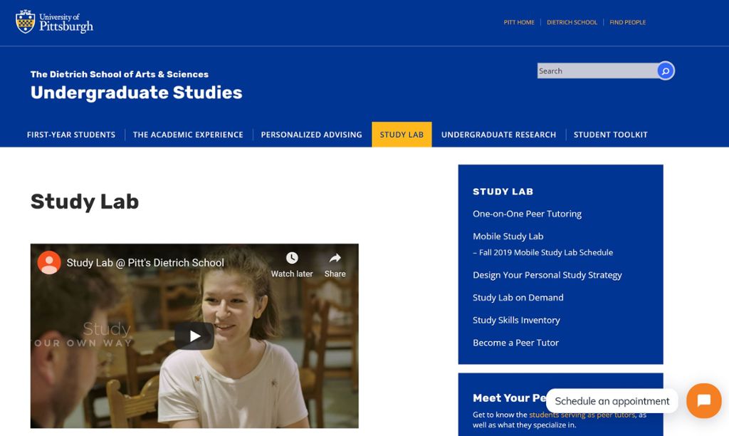 Study Lab (Dietrich School of Arts and Sciences) All Campuses My Pitt